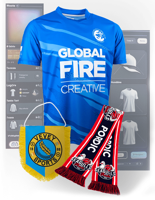 Accueil - - Besoin de merchandising ou de produits de sport personnalisés ?Notre équipe de graphistes transforme vos idées en un design unique et professionnel — entièrement gratuit.Que ce soit pour un club, une équipe ou une entreprise, nous créons un style qui vous correspond : maillots, écharpes et bien plus encore. - - 1